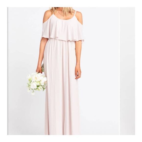 Show Me Your MuMu Caitlin Ruffle Maxi Dress Show Me The Ring Crisp XXL NWT - Picture 3 of 9